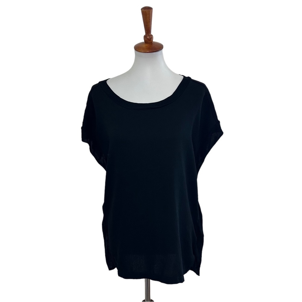 Zara W/B Collection Sweater Style Tee Tunic Black Size Small